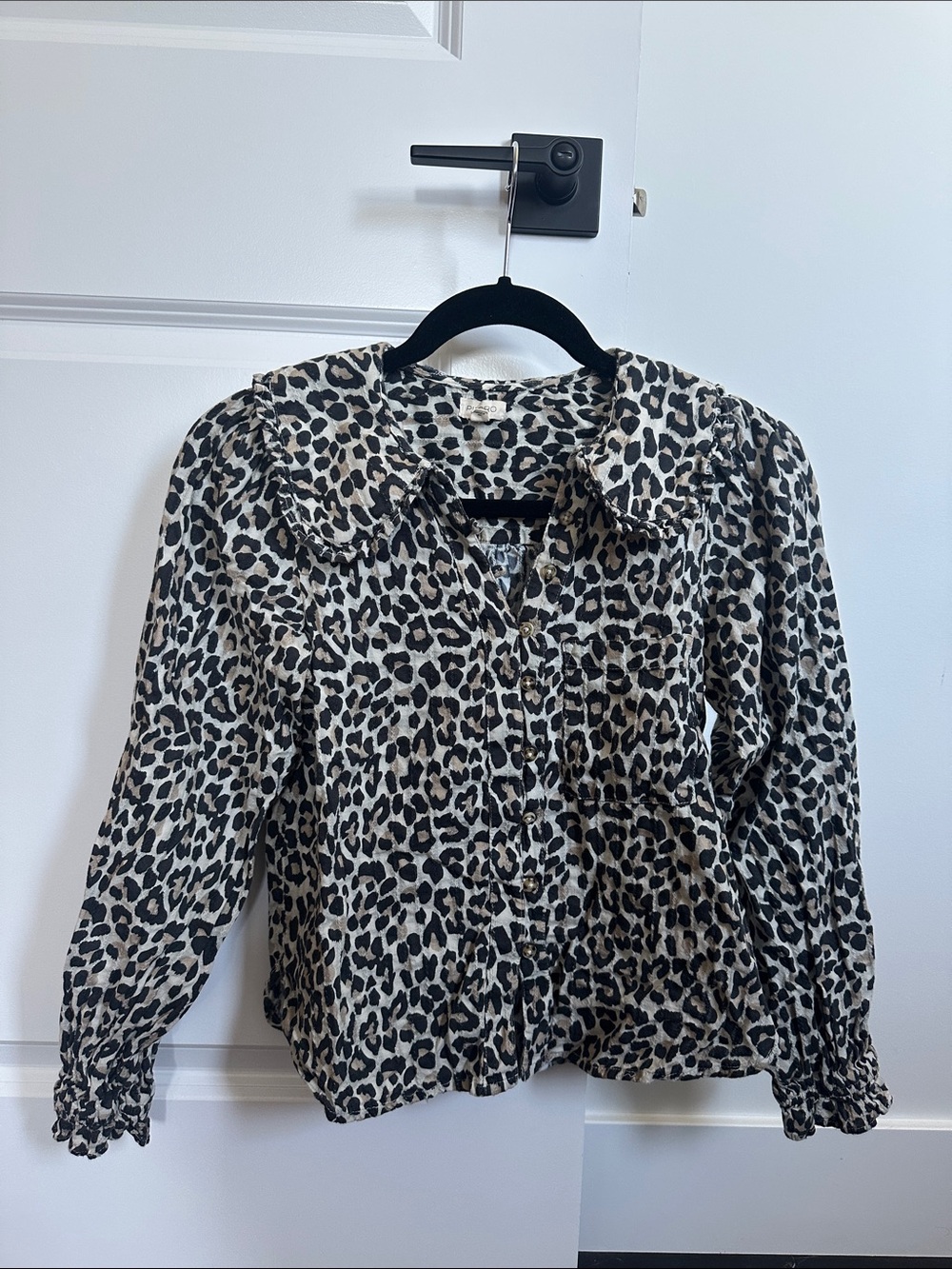 Anthropologie animal Print Button-Up Blouse